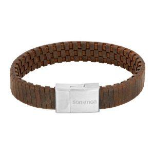 SON armbånd brun kalveskind 19cm 12mm-logo