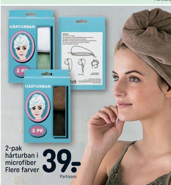 2-pak hårturban i microfiber 