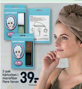 2-pak hårturban i microfiber -logo