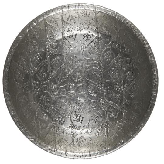 Ib Laursen Bakke med bladmønster antik sølvfinish Ø11cm.-logo