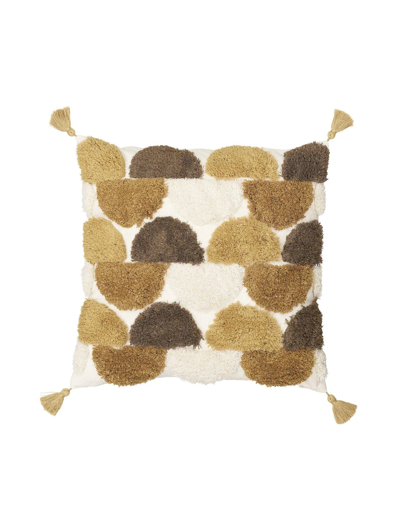 Svanefors pudebetræk tuftet m/kvaster brun 45x45cm. -logo