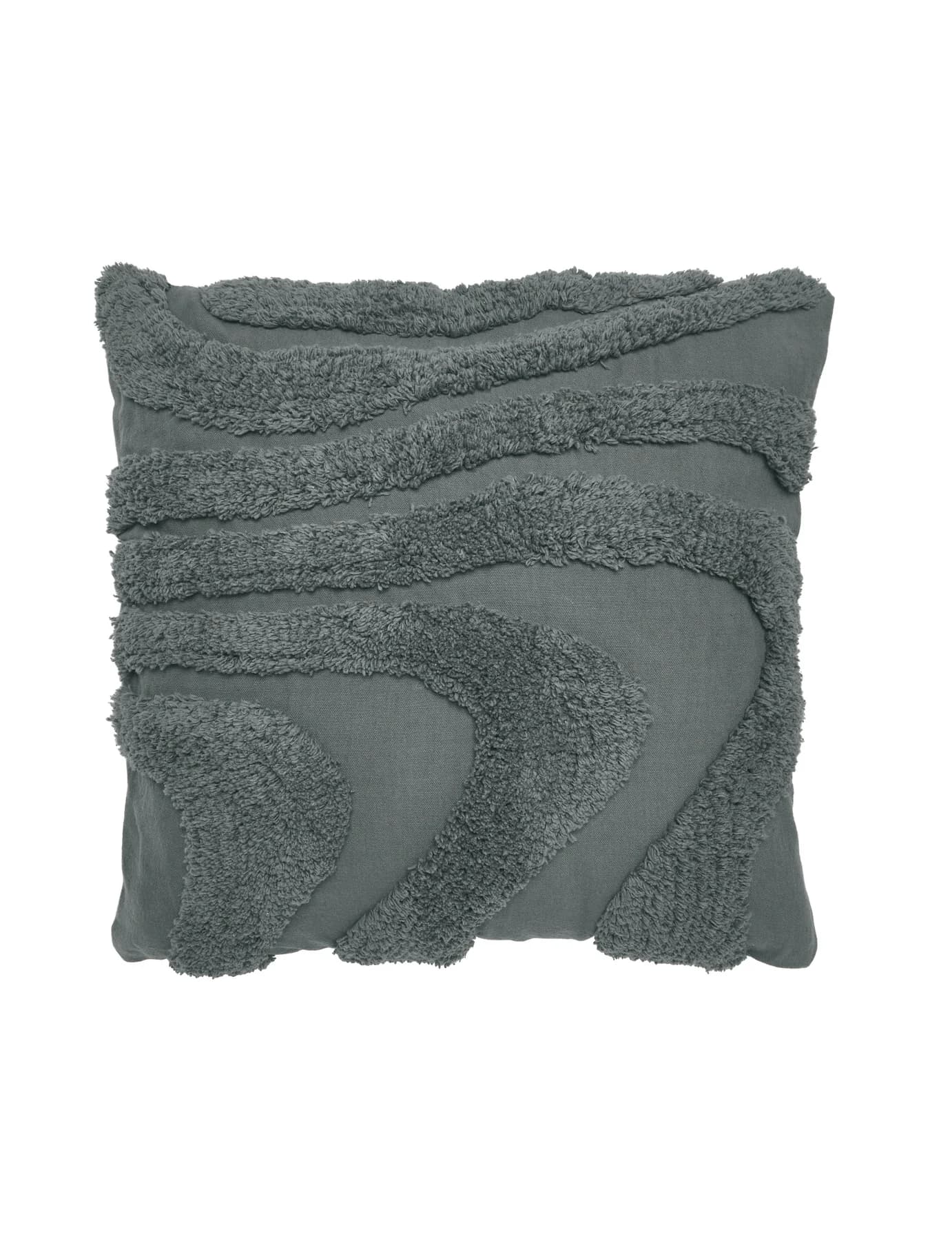 Svanefors pudebetræk tuftet asfalt 45x45cm. -logo