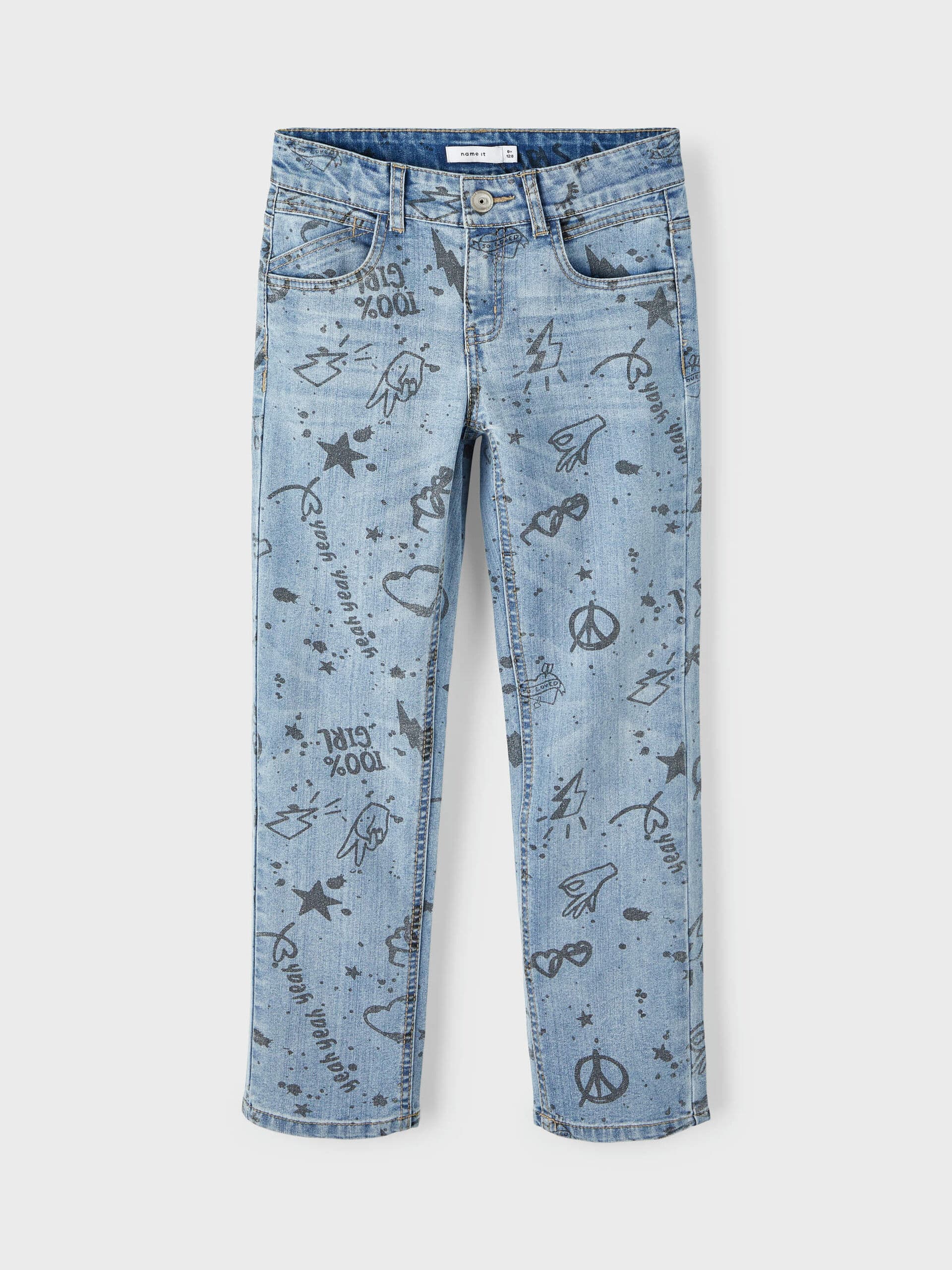 Name It - Denim jeans m/ print 134-logo