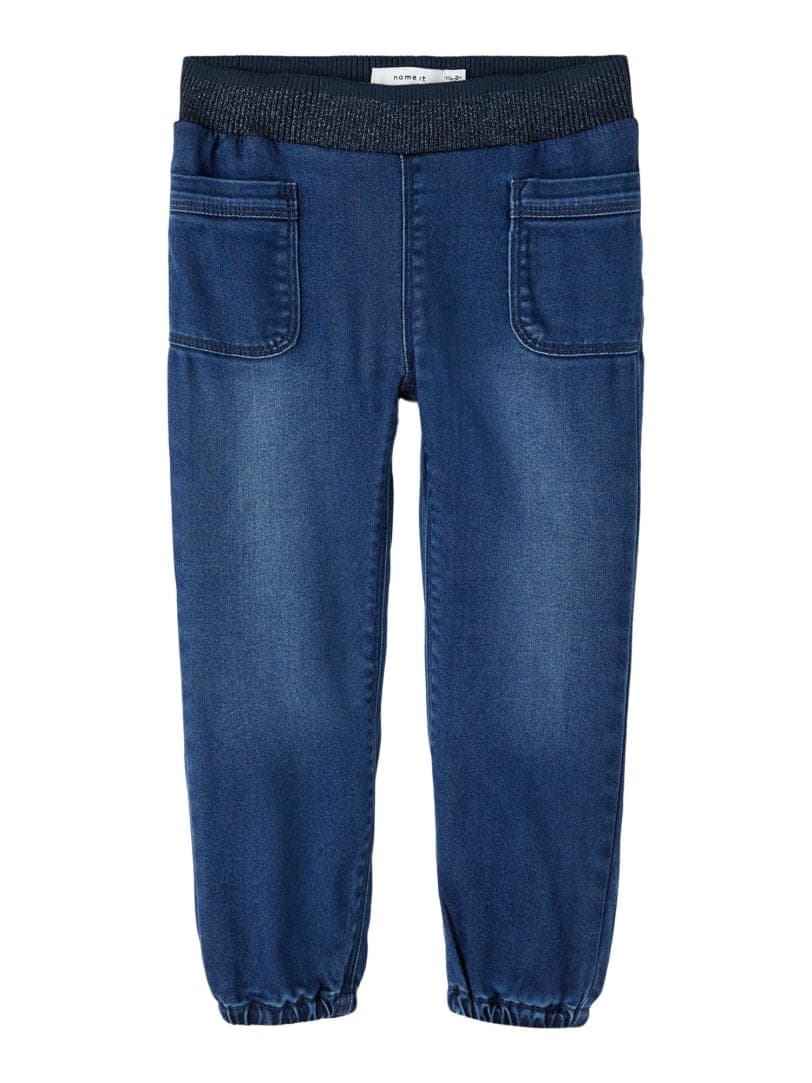 Name It - Denim jeans m/ glimmer rib talje 110-logo