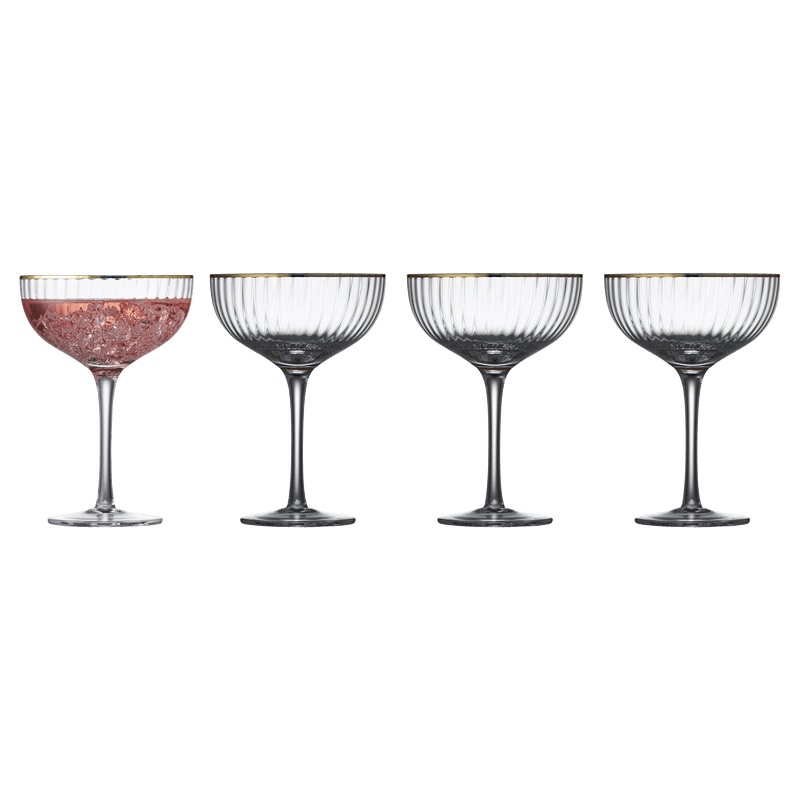 Lyngby Glas - Palermo Gold Cocktail/champagne glas 31,5cl 4 pak