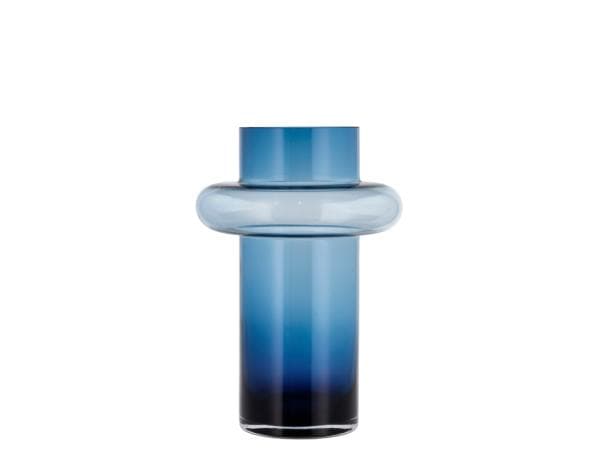 Lyngby Glas Tube Vase Dia 21 x 30 cm Dark Blue-logo