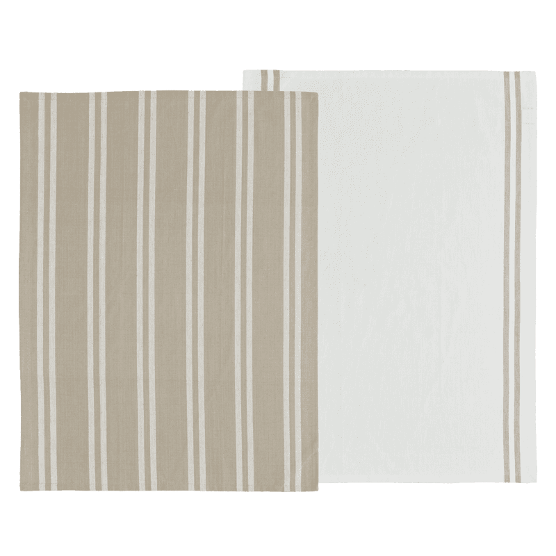 Södahl Soft viskestykke hvid/beige 2 stk. 50x70cm.-logo