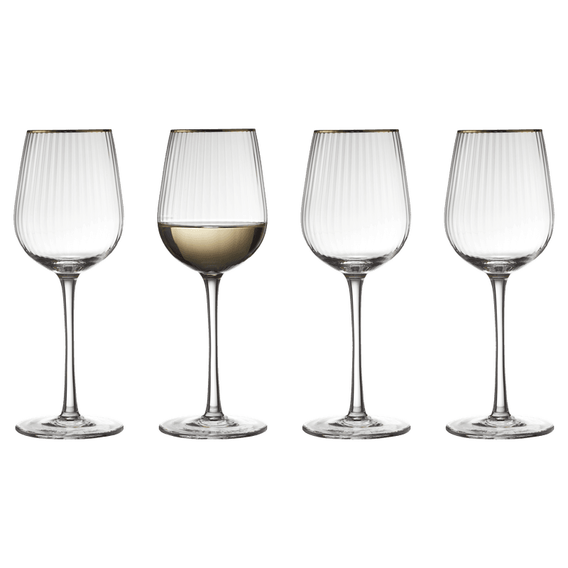 Lyngby Glas - Palermo Gold Hvidvinsglas 30cl. 4 pak. 