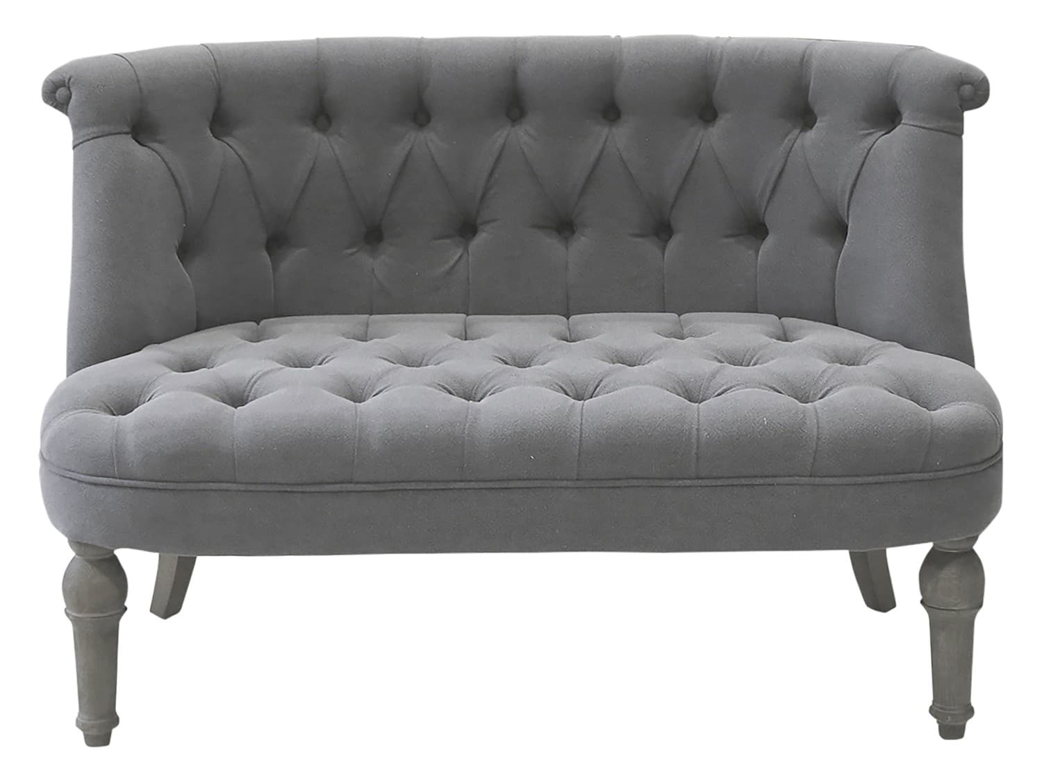 Chic Antique - Fransk sofa i hørstof, grå 2 pers. H75 L110 B55cm.-logo