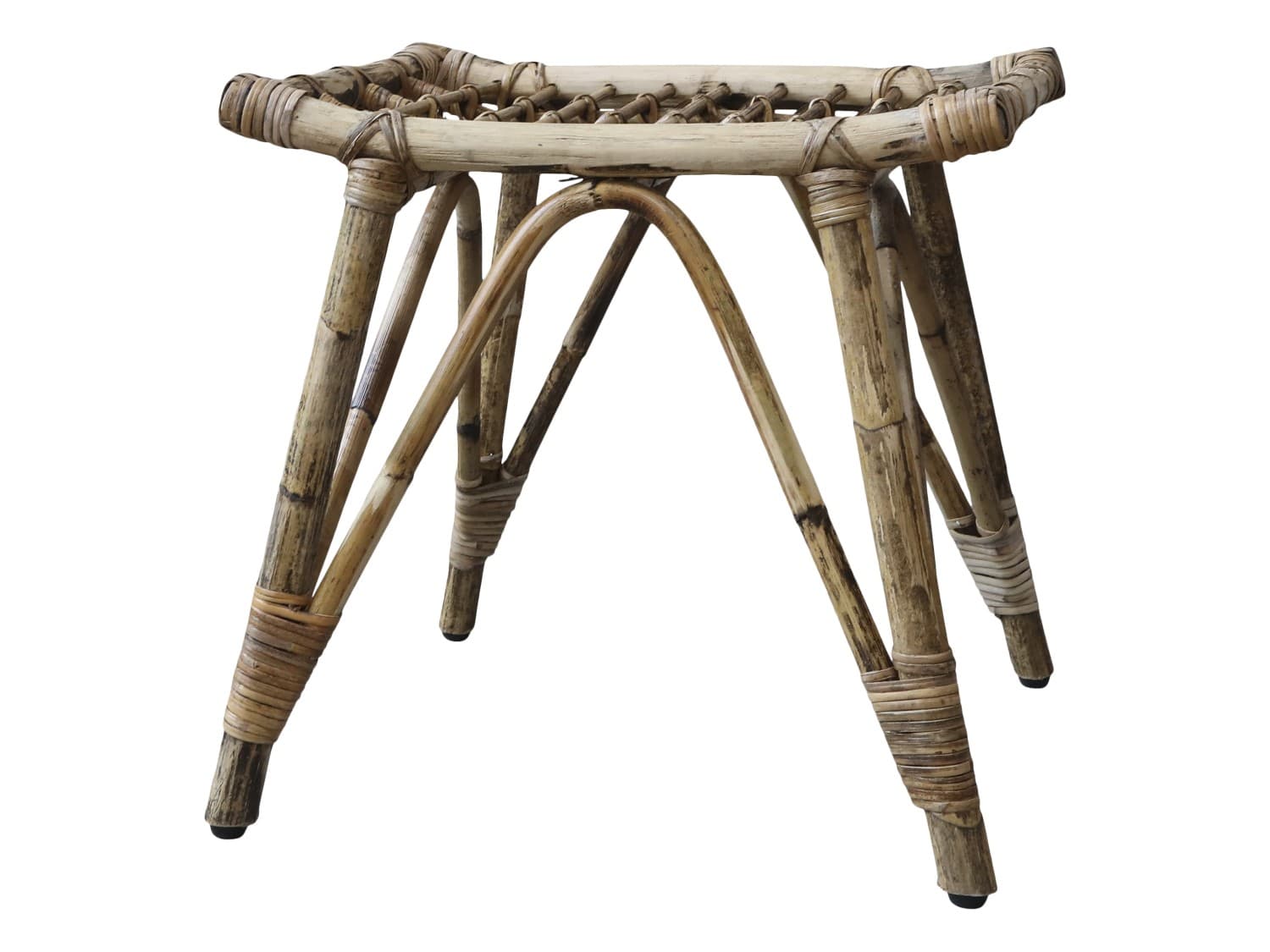 Chic Antique - Taburet i rattan flet H46 L46 B36cm.