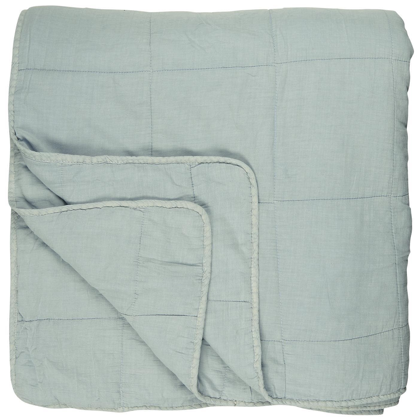 Ib Laursen sengetæppe, vintage quilt blue shade 240x240-logo