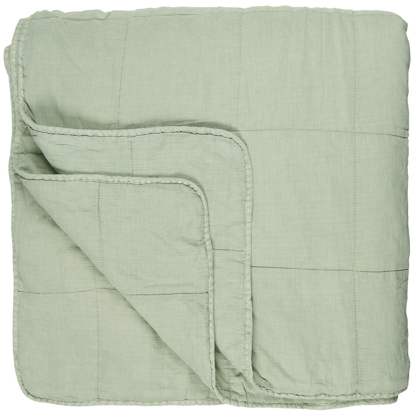 Ib Laursen sengetæppe, vintage quilt misty jade 240x240