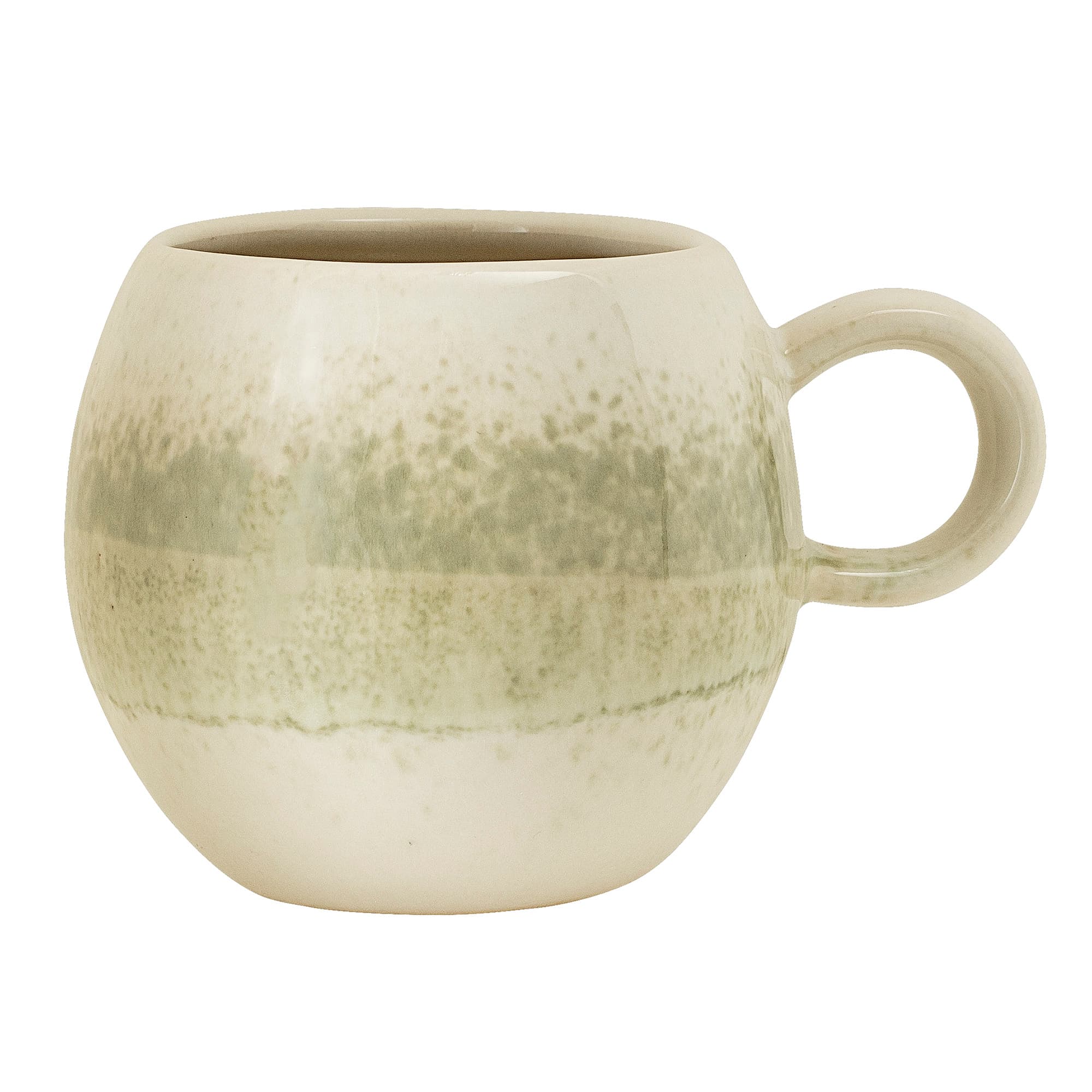 Bloomingville - Paula Kop, Grøn, Hvid Stentøj, D9xH8 cm-logo