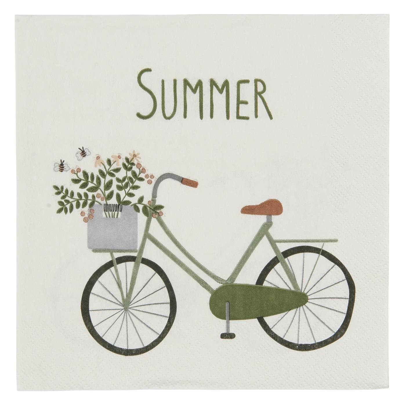 Ib Laursen servietter m/cykel og sommer 20 stk.-logo