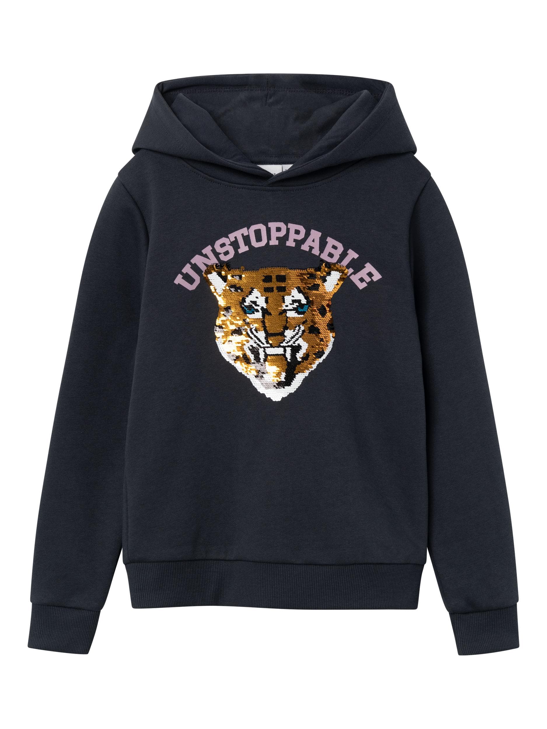 Name It - Mørkeblå sweatshirt m/tiger og glimmer 134/140-logo