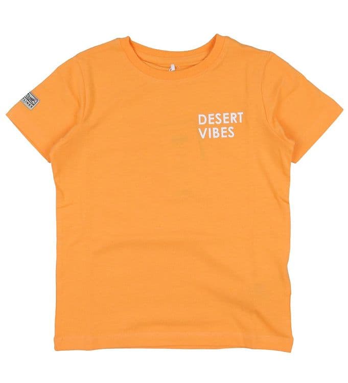 Name It - T-shirt m/ tekst desert vibes orange 122/128