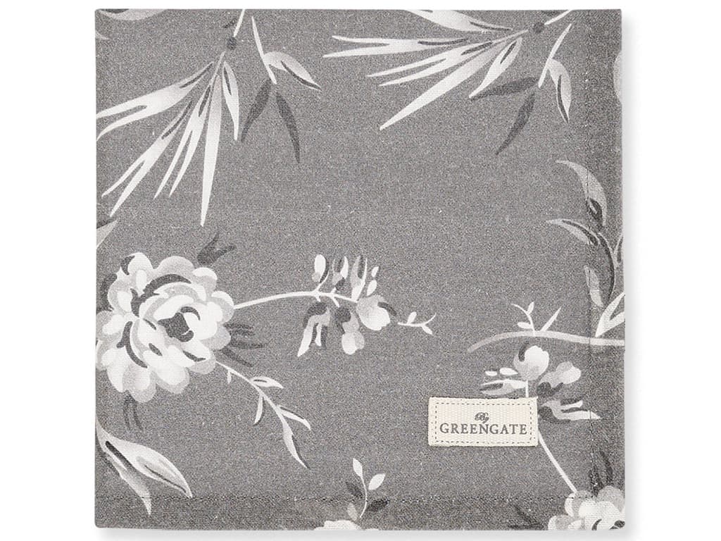 GreenGate stofserviet Aslaug dark grey-logo