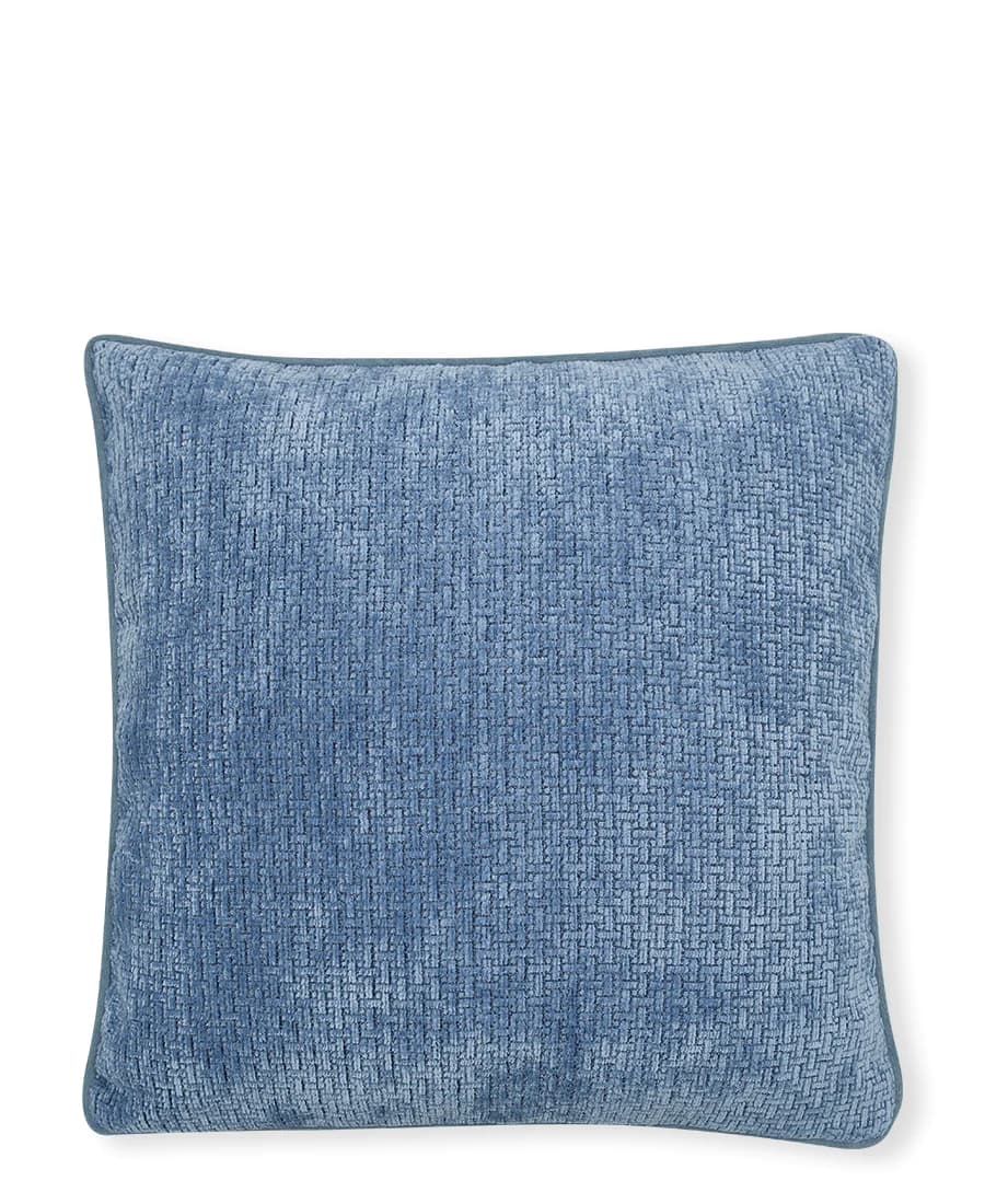 GreenGate velour pudebetræk m/struktur lyseblå 50x50 cm.-logo