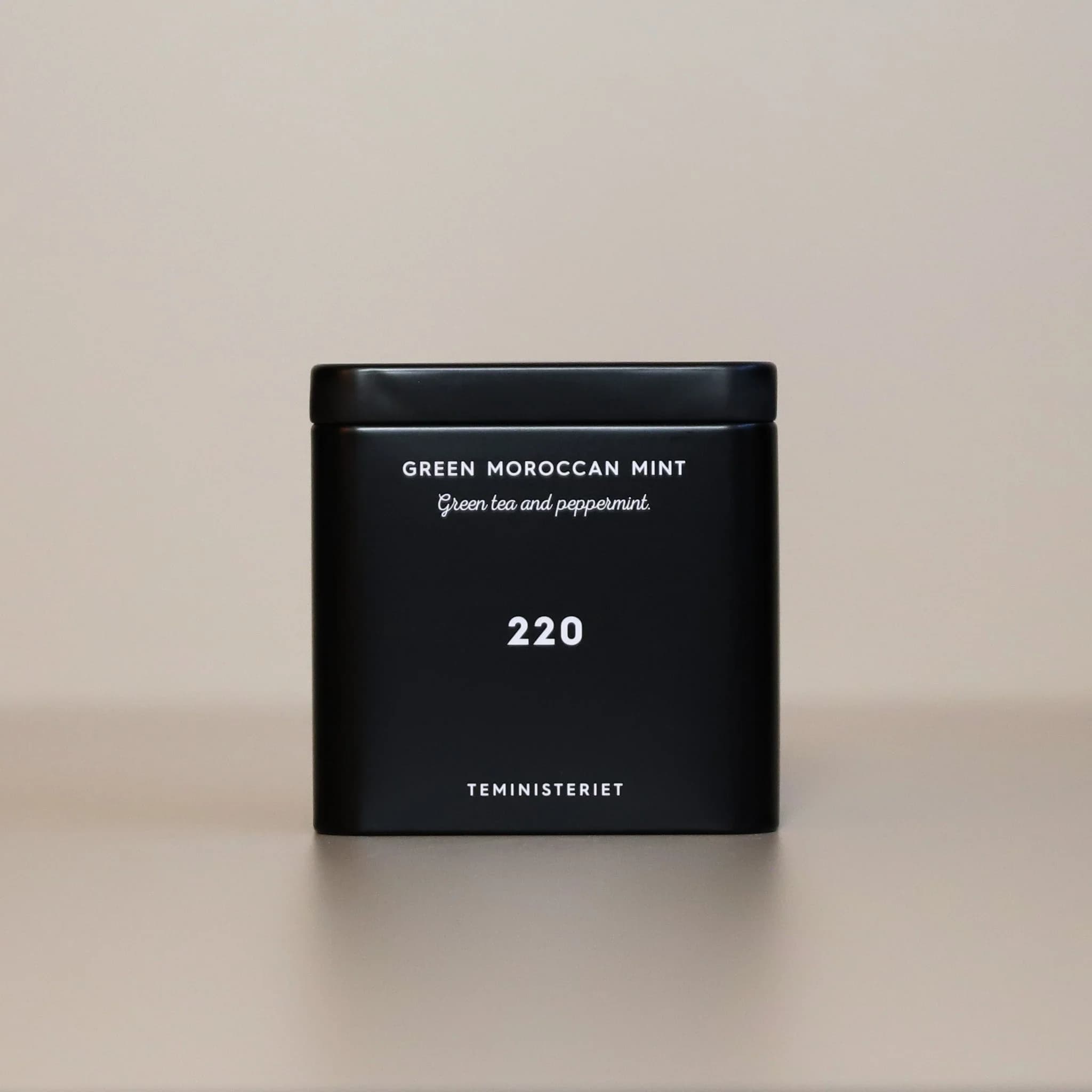 Teministeriet - 220 Green Moroccan Mint løs te i dåse 100g.-logo