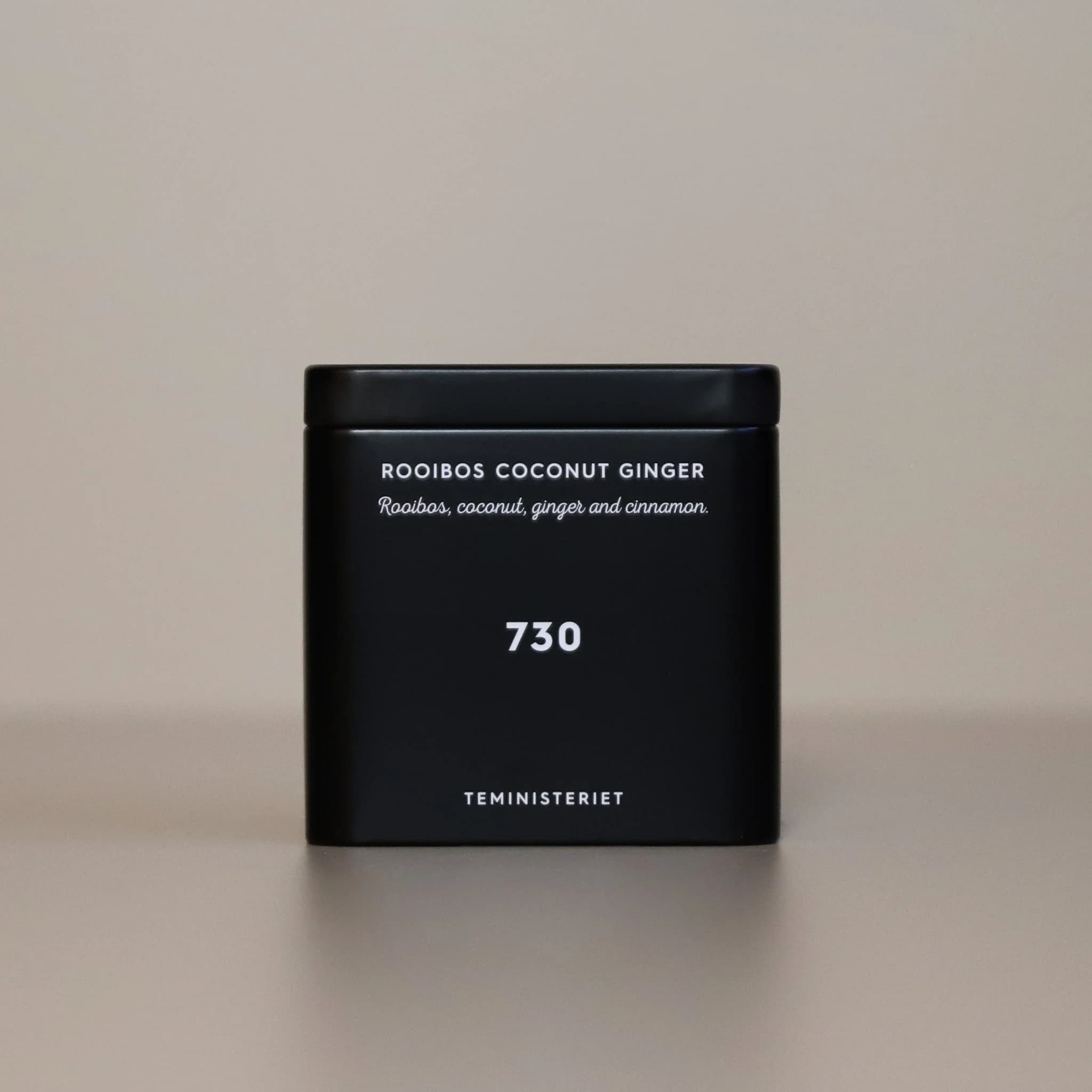 Teministeriet - 730 Rooibos Coconut Ginger løs te i dåse 50g.-logo