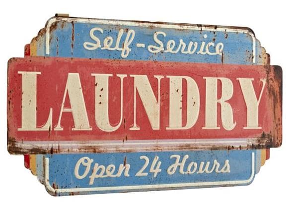 Metalskilt - Laundry - 28x54 cm.-logo