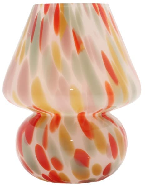 AU Maison Murano Joyfull batteri lampe rød/gul H19 D 15cm.-logo