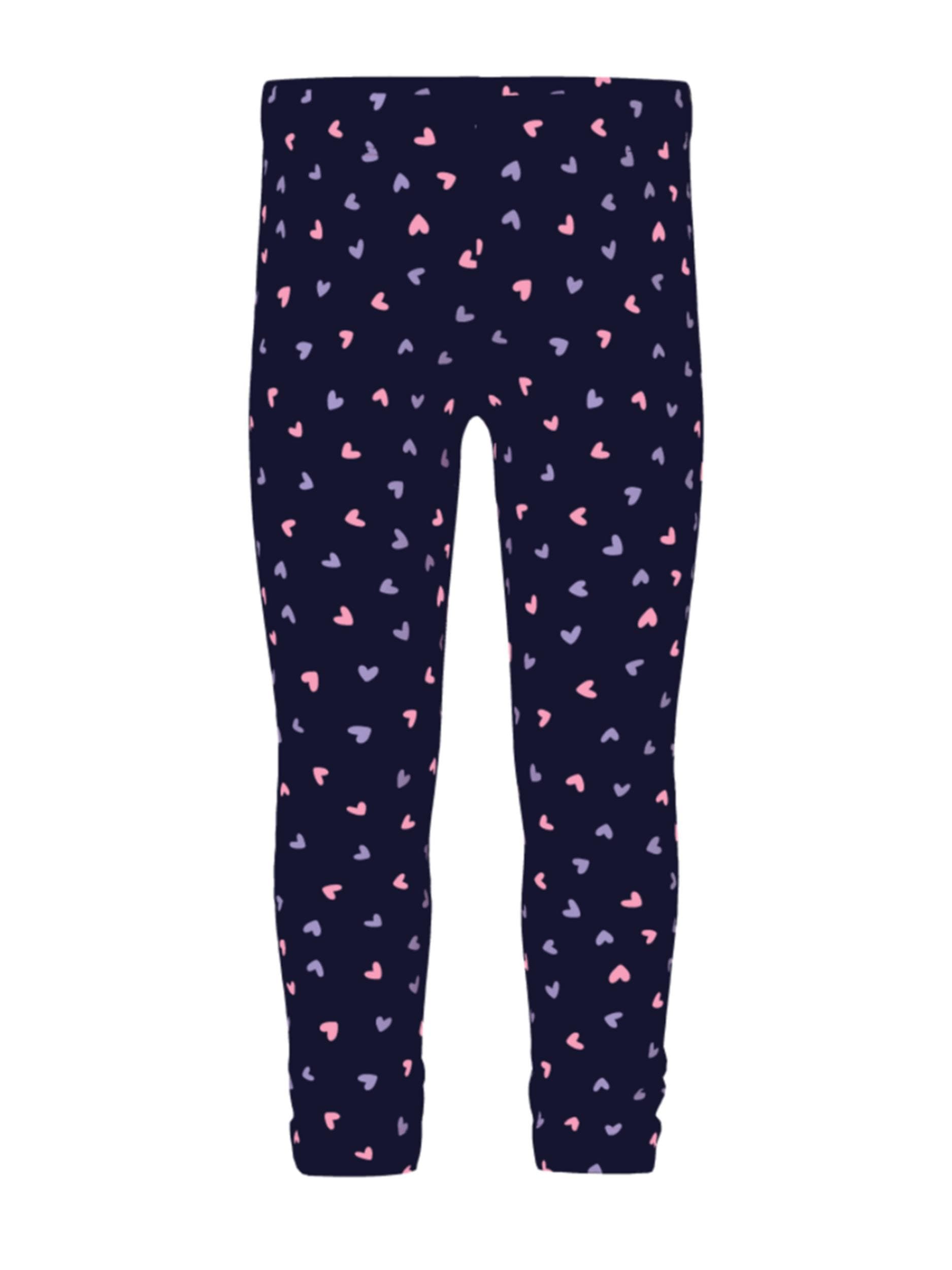 Name It - Mørkeblå leggings m/ hjerter 98-logo