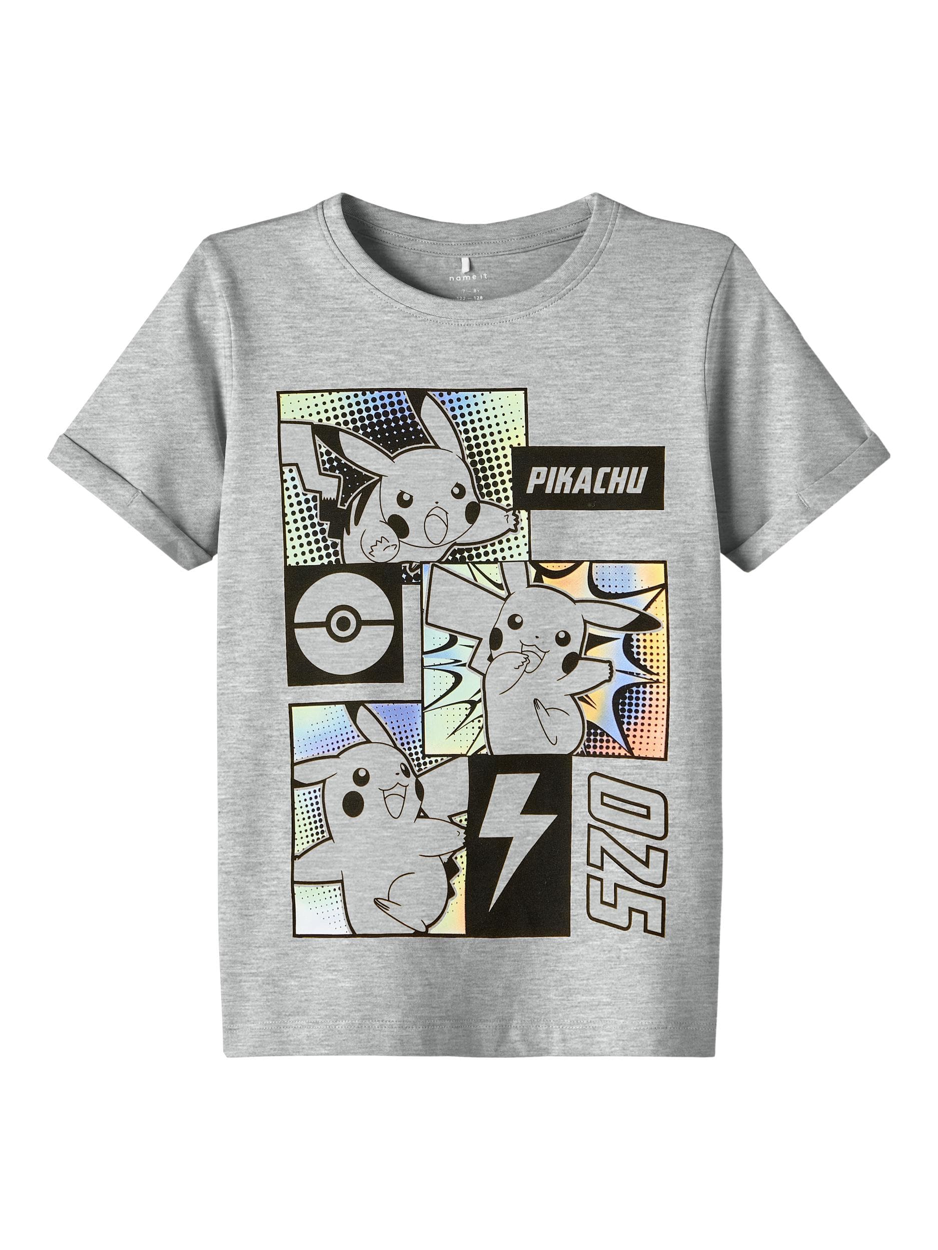 Name It - T-shirt m/ pokemon pikachu grå 134/140-logo