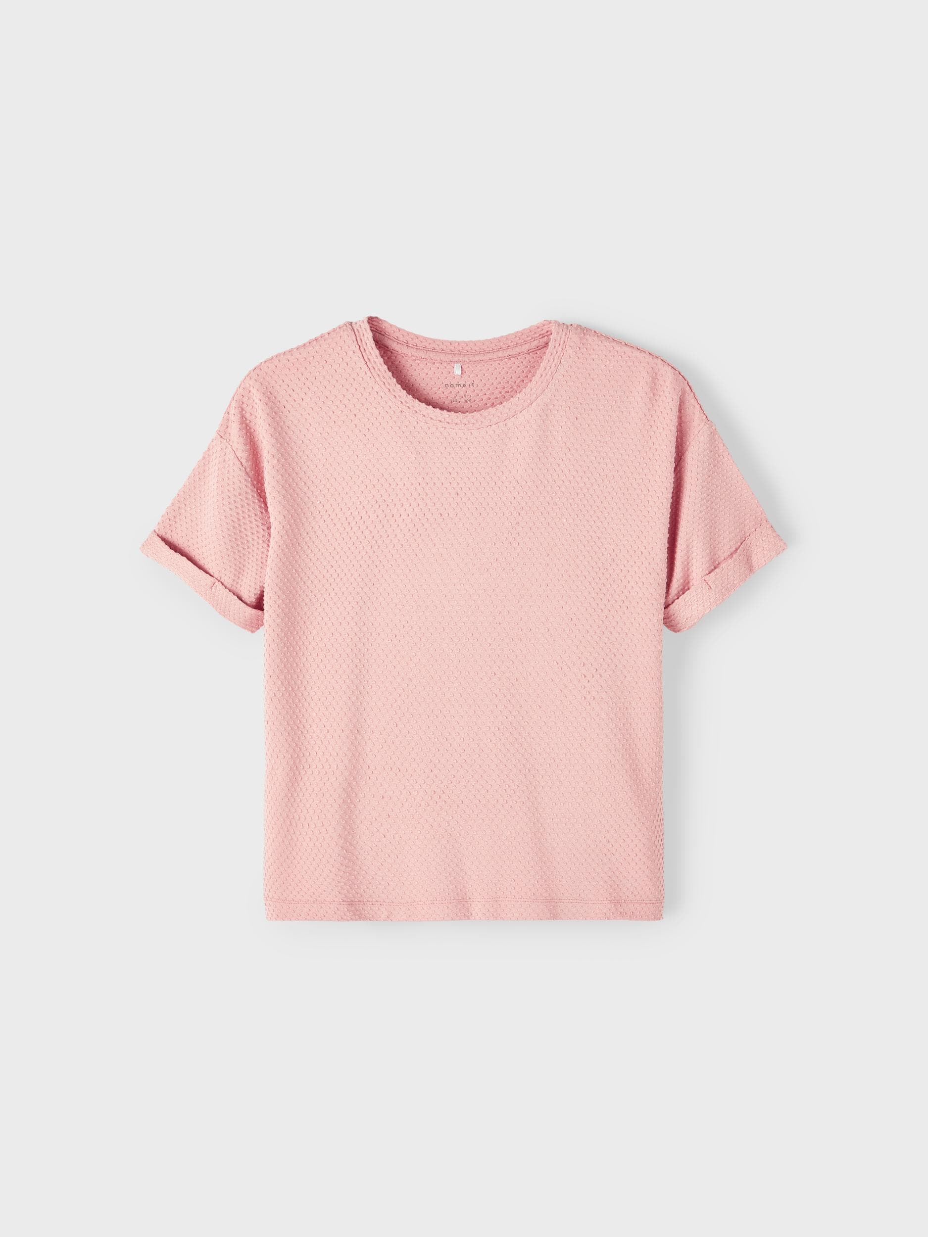 Name It - Kortærmet bluse m/ 3D mønster lyserød 116-logo
