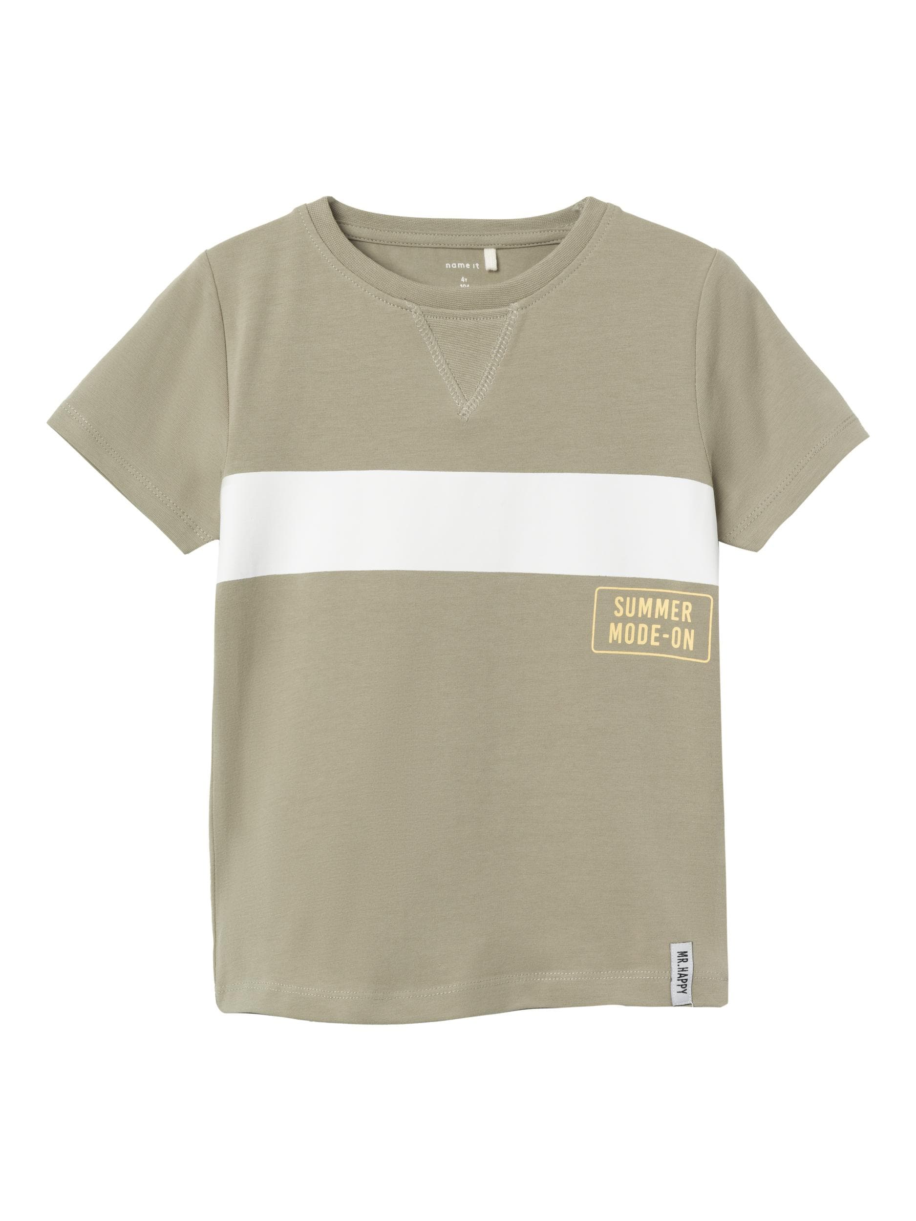 Name It - T-shirt m/ tekst summer mode on grøn 98-logo