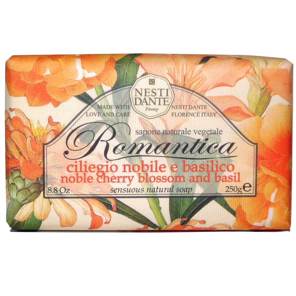 NESTI DANTE Romantica vegetabilsk sæbe m/Kirsebær blomst  Basilikum 250g-logo