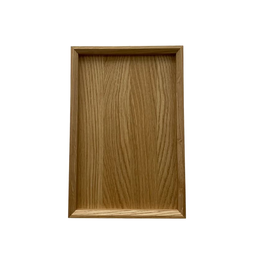 Bakke i massivt egetræ 30x20cm. -logo