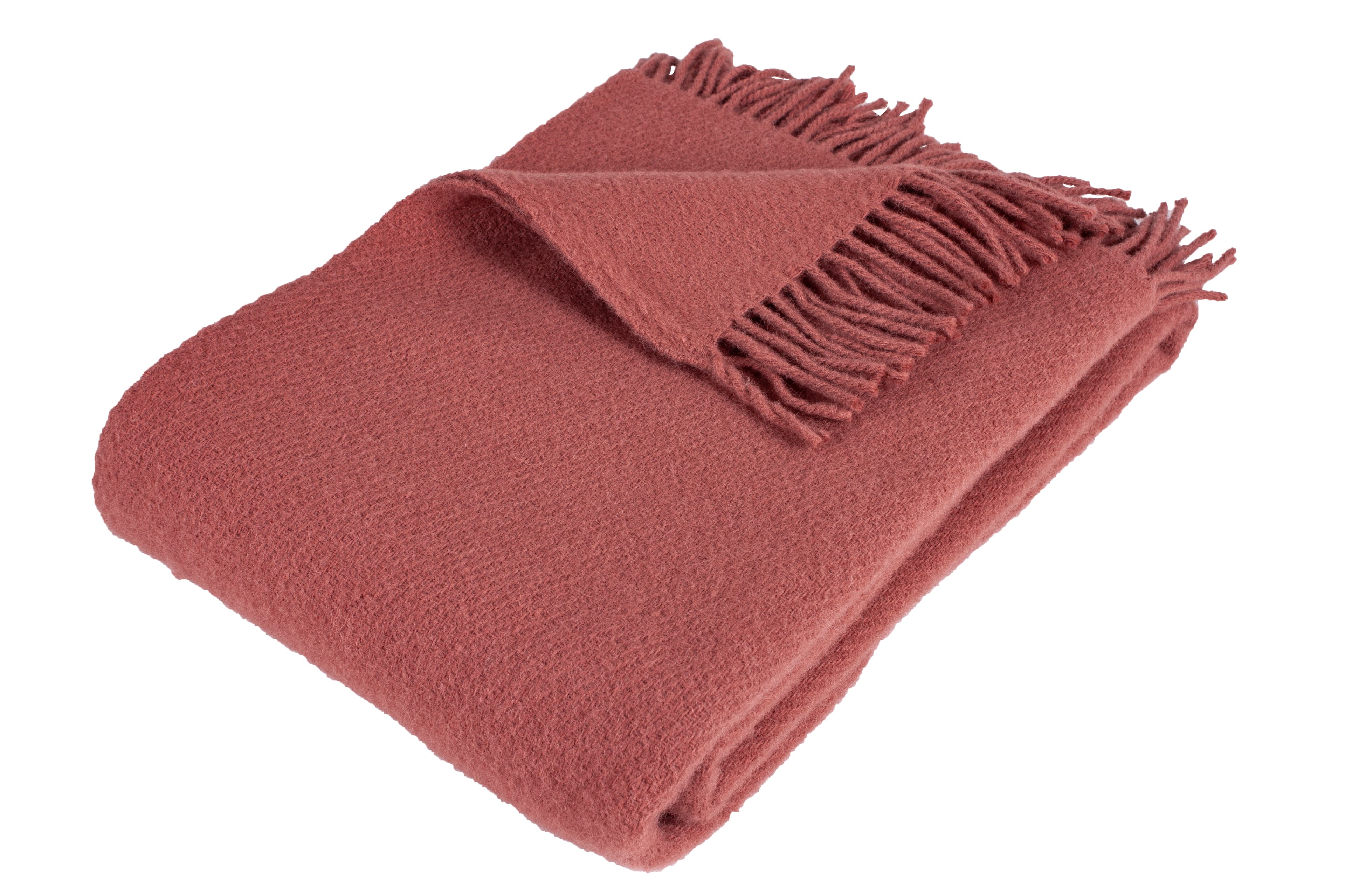 Solid terracotta uldplaid 130 x 200 cm.-logo