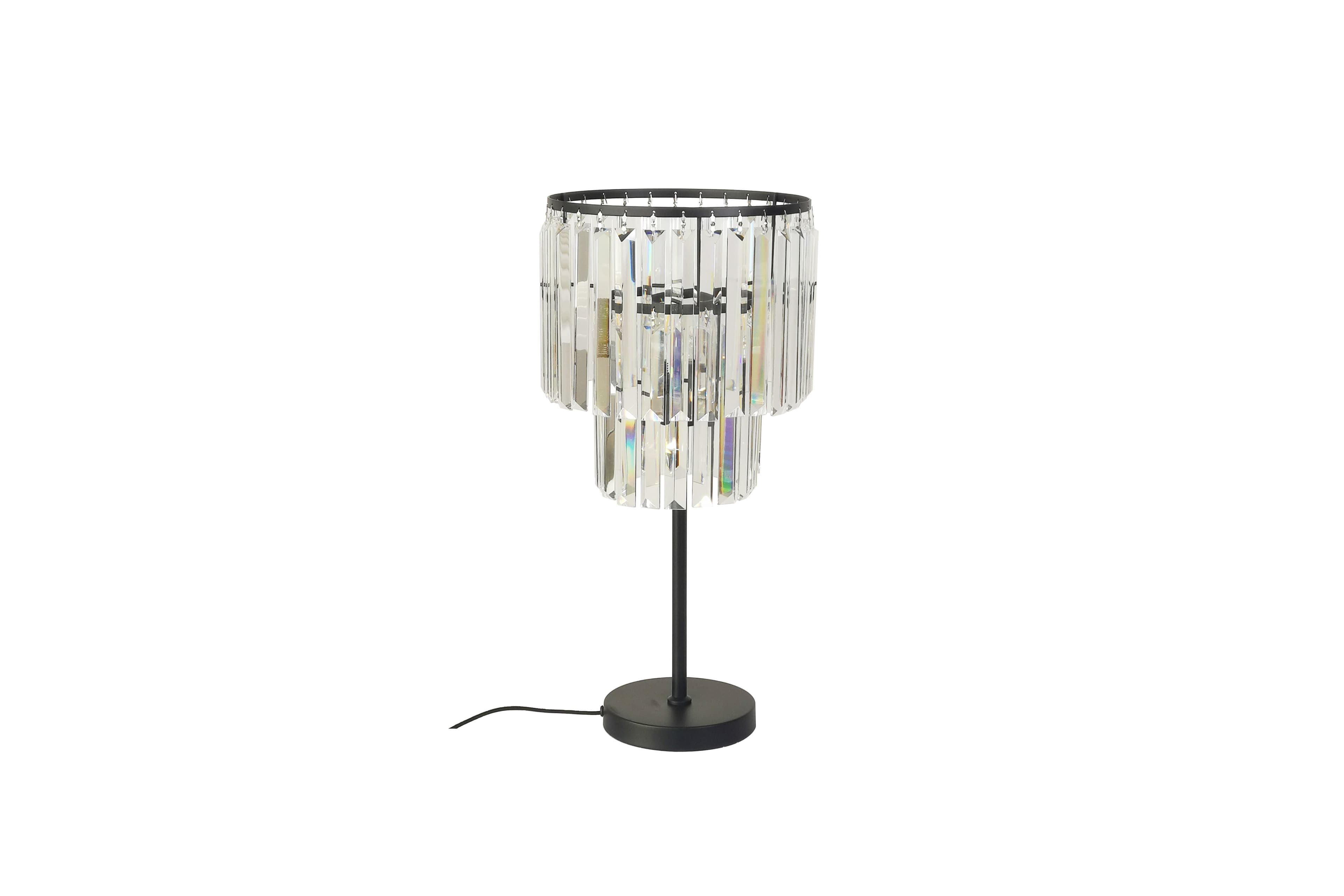 Speedtsberg sort bordlampe m/prismer-logo