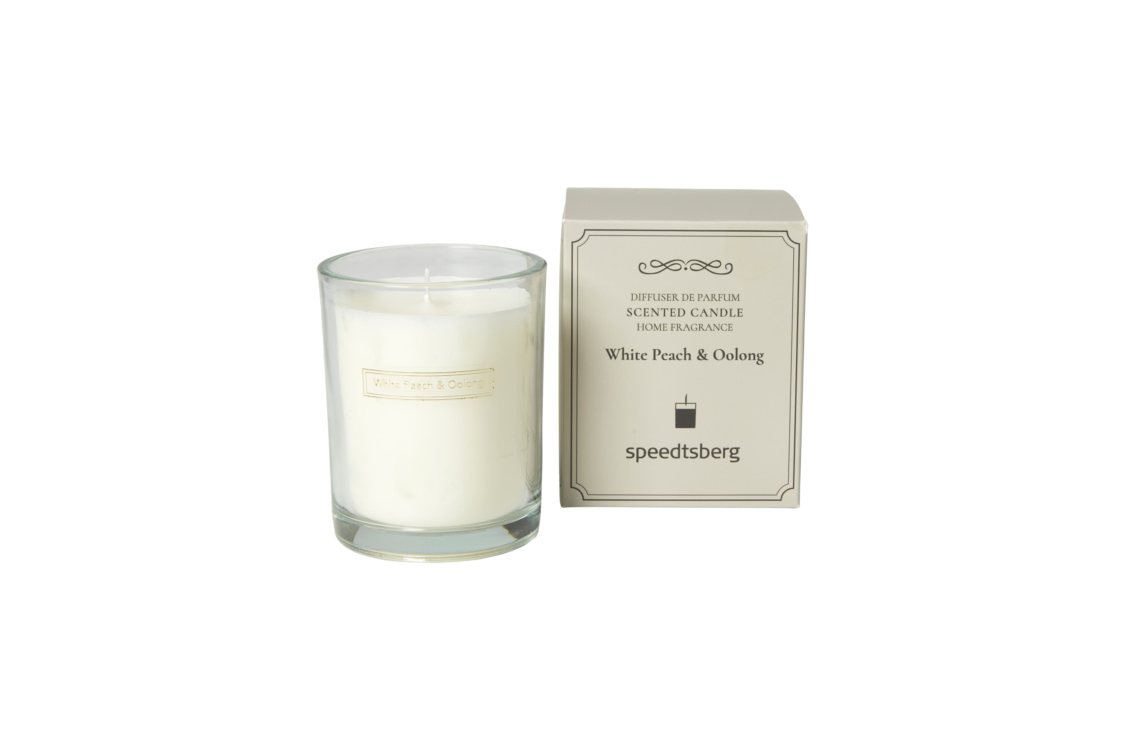 Speedtsberg duftlys peach & Oolong-logo