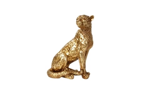 Speedtsberg leopard figur, guld H28 cm. -logo