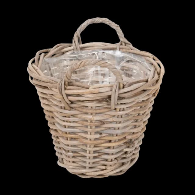 Skinbjerg Plantekurv i Grå Rattan L m. Plast. Ø28cm-logo