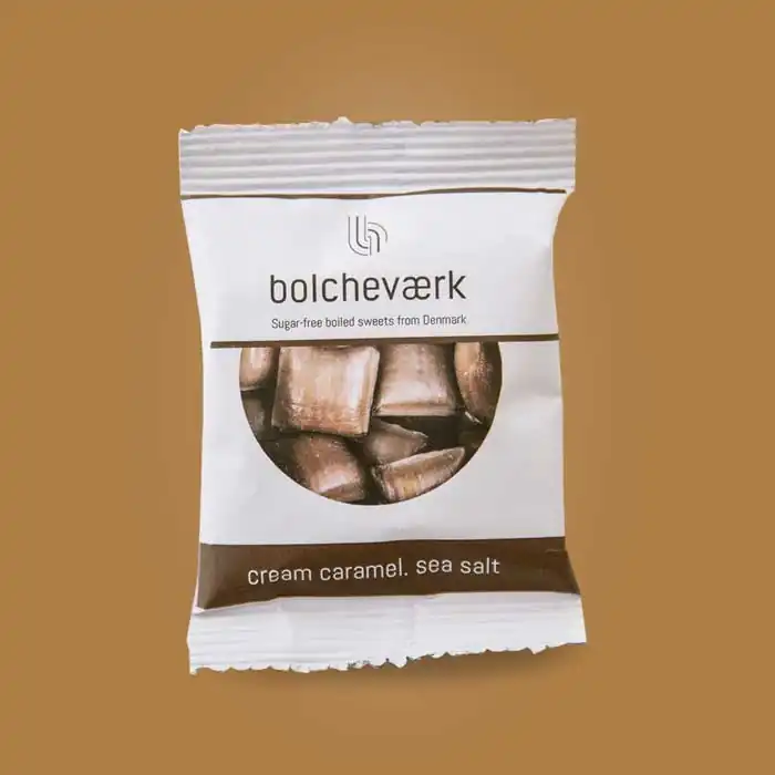 bolcheværk - Flowpack Flødekaramel & Havsalt 12g. 3 stk. -logo