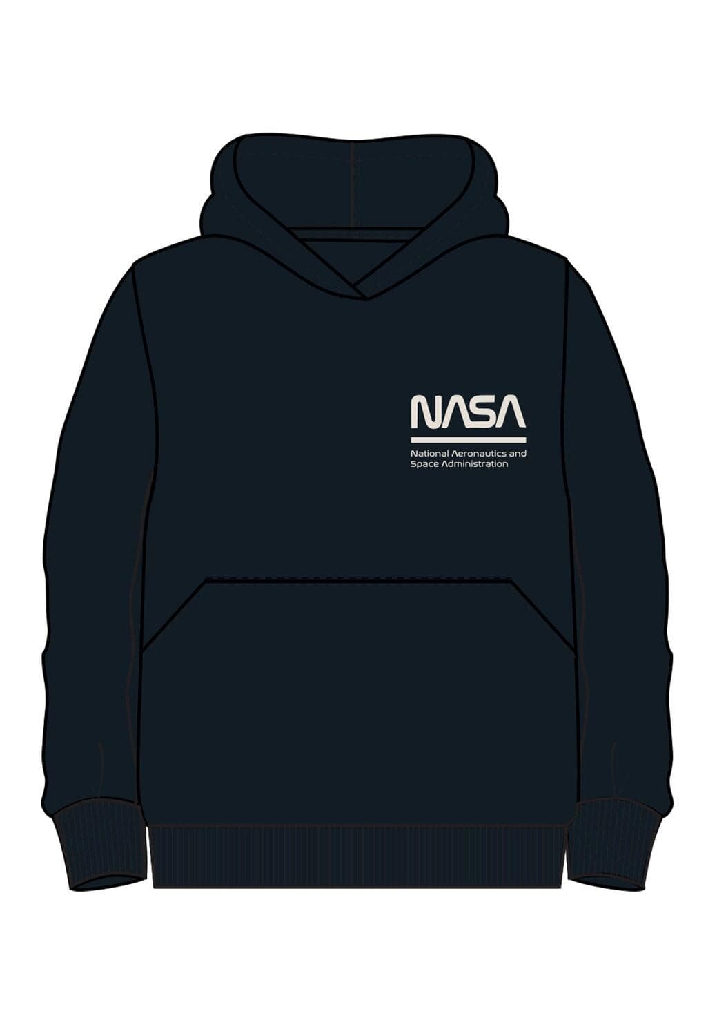 Name It - Langærmet hoodie m/ NASA print sort 134/140-logo