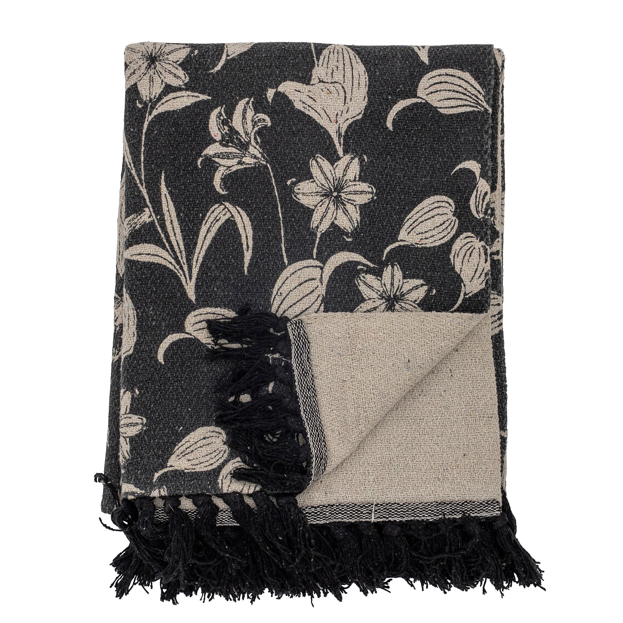 Bloomingville Plaid sort, genanvendt bomuld. -logo